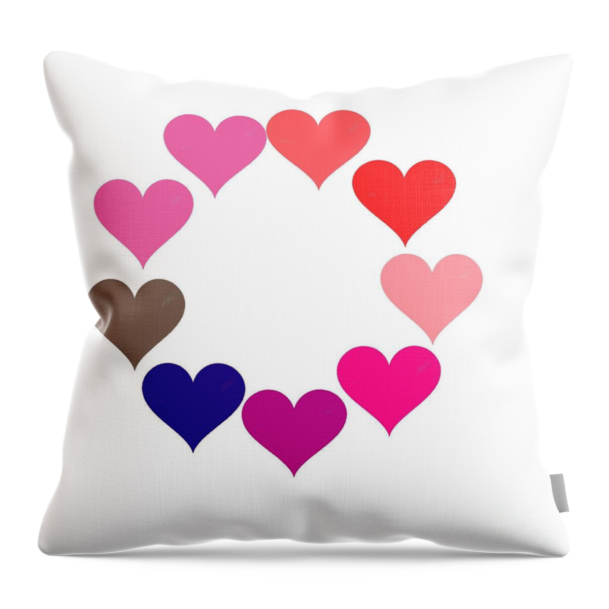 Rainbow Heart Ring Throw Pillow featuring the digital art Rainbow Heart Ring by Michael Skinner