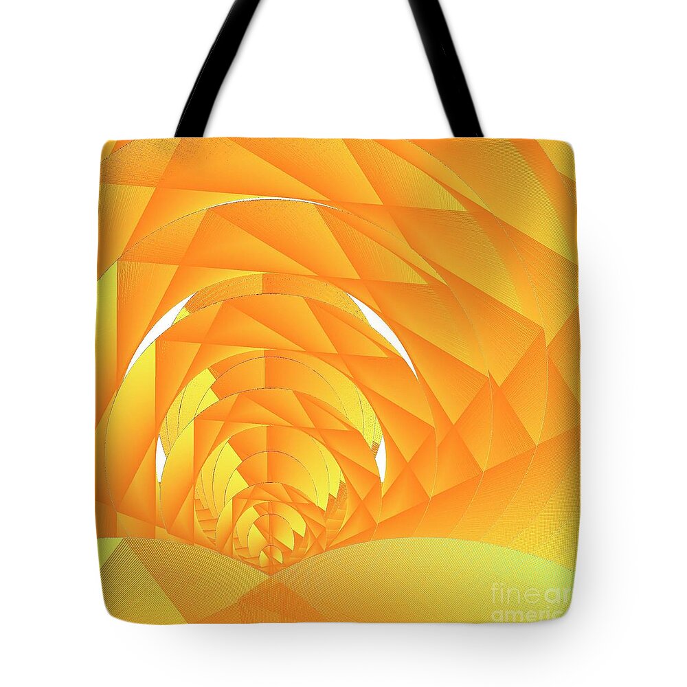 Cyber Sun Tote Bag featuring the digital art As The Cyber Sun Shrinks And Sets by Michael Skinner