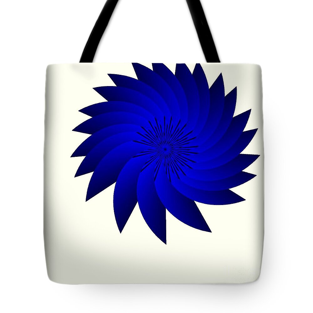 Blue Flower Tote Bag featuring the digital art Blue Flower by Michael Skinner