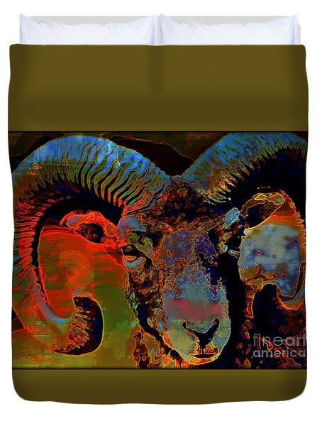 Aries, The Ram Duvet Cover by WBK