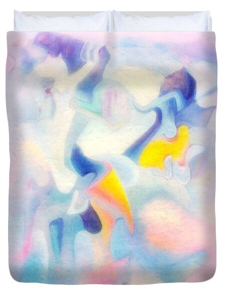 A Sky Blue Pink Duvet Cover by WBK