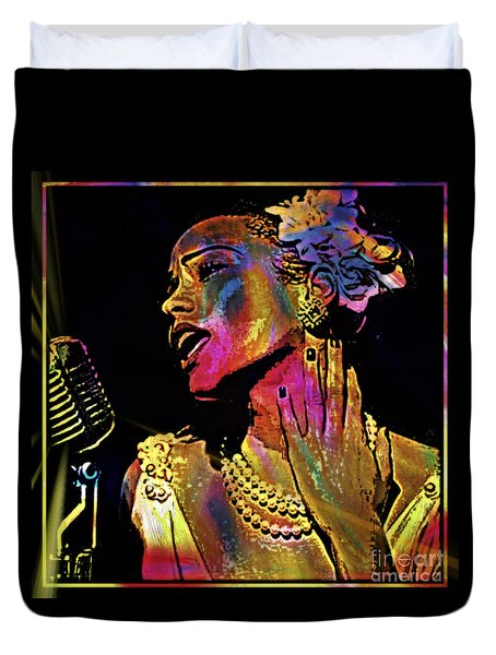 Lady Sings The Blues Duvet Cover by WBK