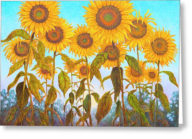 Ovation Sunflowers Greeting Card by Wiley Purkey