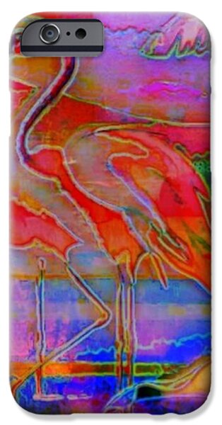 Pink Flamingos iPhone Case by WBK