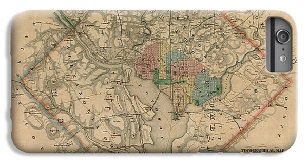 Map Art iPhone 6 Plus Cases - Antique Map of Washington DC by Colton ...