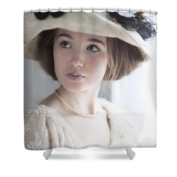 Lee Avison Shower Curtains - Beautiful Young Edwardian Woman Shower Curtain by Lee Avison - beautiful-young-edwardian-woman-lee-avison
