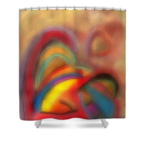 Drizzling Hearts Shower Curtain by WBK