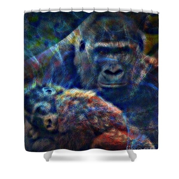 Gorillas In The Mist Shower Curtain by WBK