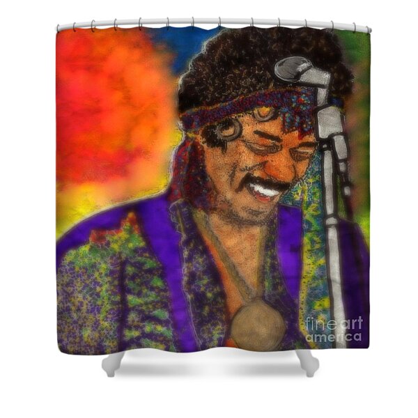 Jimi's Smile Shower Curtain by WBK