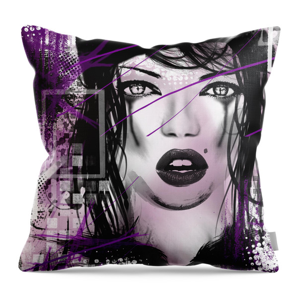 Tough Love Purple Throw Pillow by Melissa Smith - tough-love-purple-melissa-smith