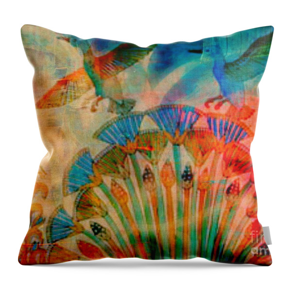 A Gathering Of Birds Throw Pillow by WBK