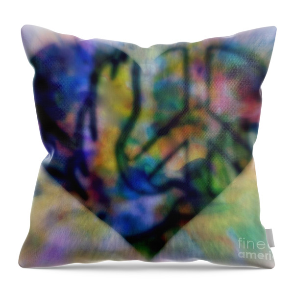 A Heart For Peace Throw Pillow by WBK