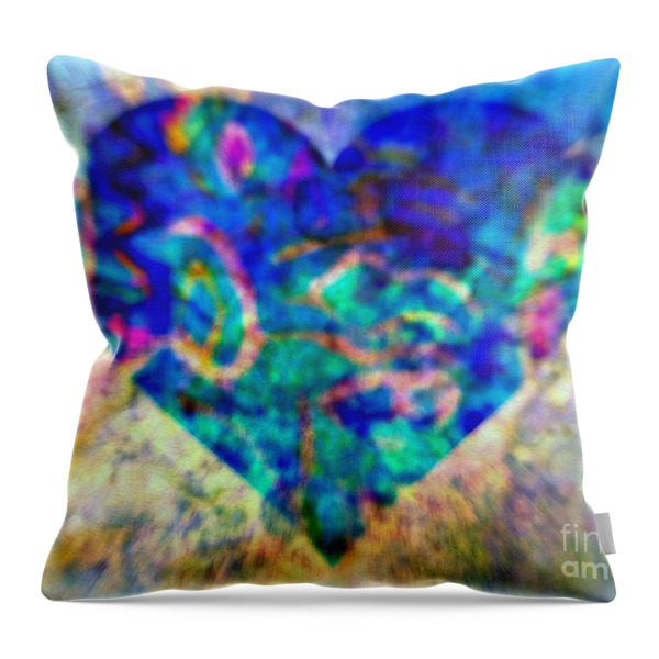 A Heart Of the Blues Throw Pillow by WBK
