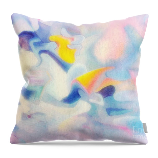 A Sky Blue Pink Throw Pillow by WBK