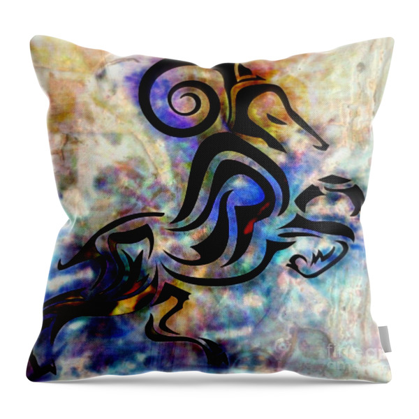 Aries Throw Pillow by WBK