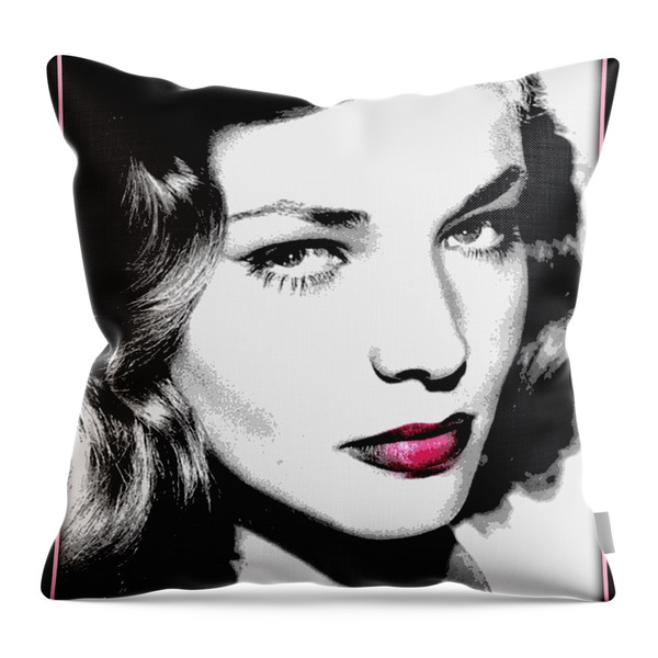 Bacall Throw Pillow by WBK