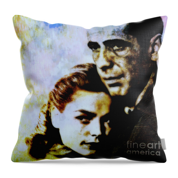 Bogie and Bacall Throw Pillow by WBK
