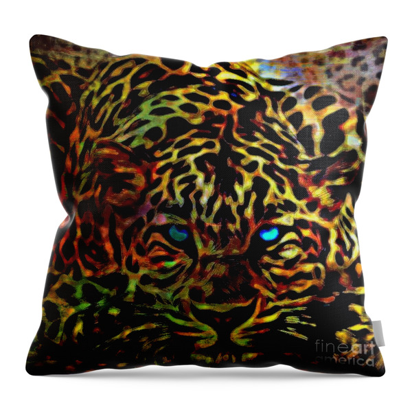 Crouching Cheetah Throw Pillow by WBK