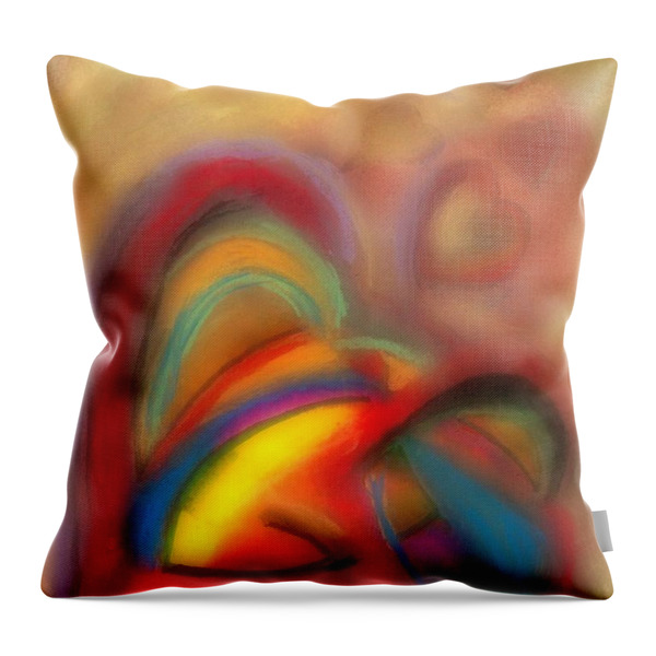 Drizzling Hearts Throw Pillow by WBK