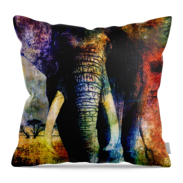 Elephant Throw Pillow by WBK