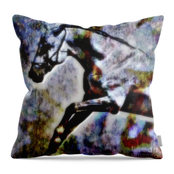 Jump Throw Pillow by WBK