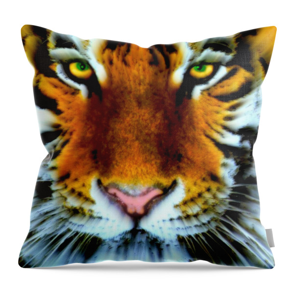 Sebastian, Bengal Tiger Throw Pillow by Wbk