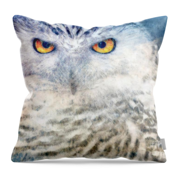 Snowy Owl Throw Pillow by WBK
