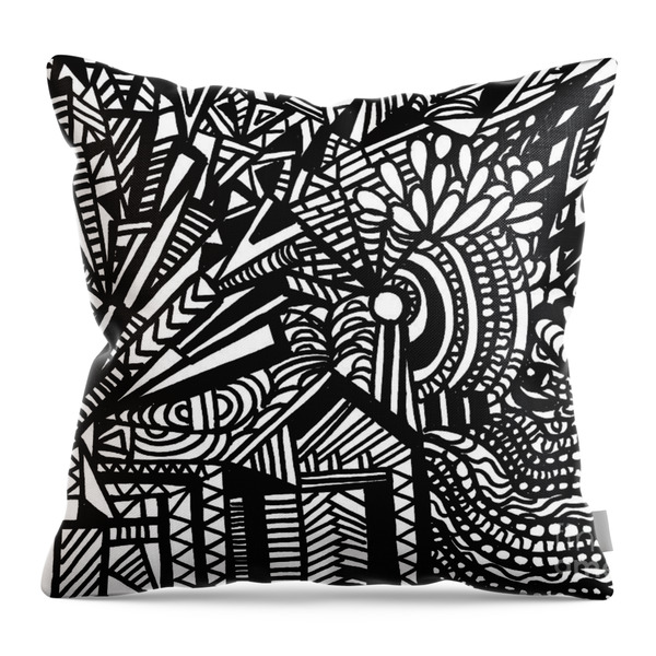 Tilting At Windmills Throw Pillow by WBK