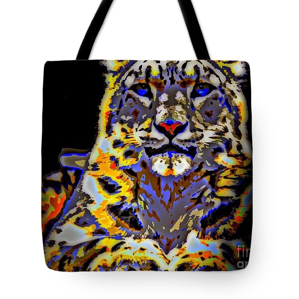 Carlos, The Snow Leopard Tote Bag by WBK