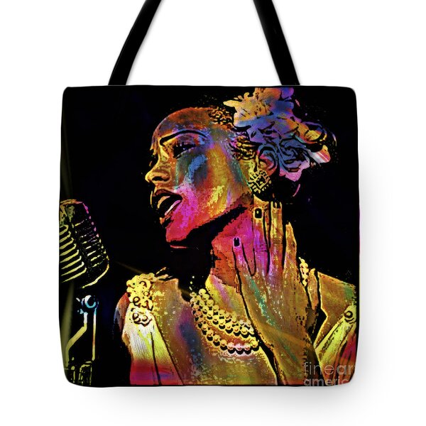 Lady Sings The Blues Tote Bag by WBK