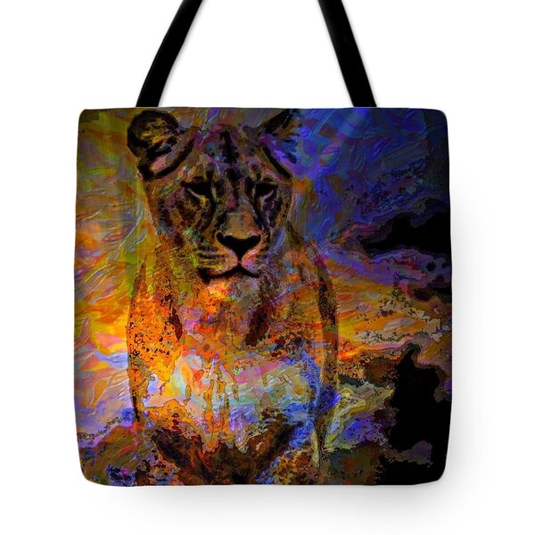 Lion On The Mesa Tote Bag by WBK