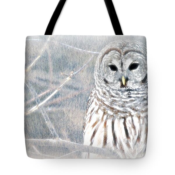 Owl In Winter Tote Bag by WBK