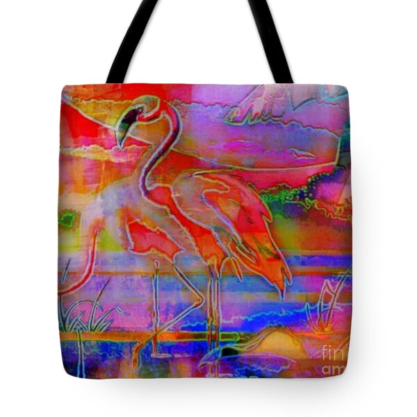 Pink Flamingos Tote Bag by WBK