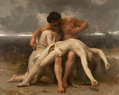 William-adolphe Bouguereau Painting - The First Mourning by William-Adolphe Bouguereau