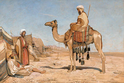 Camel Painting - A Bedouin Encampment by John Frederick Lewis