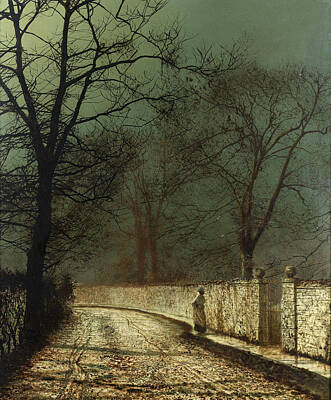 November Painting - A November Night by John Atkinson Grimshaw