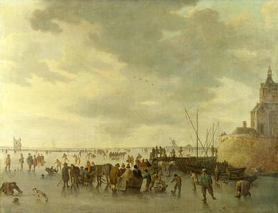 Dordrecht Painting - A Scene On The Ice Near Dordrecht by Jan van Goyen