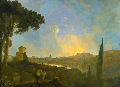 Rome Painting - A View Of The Tiber With Rome In The Distance by Richard Wilson