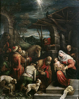 Adoration Magi Painting - Adoration Of The Magi by Francesco Bassano