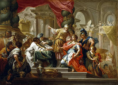 Sebastiano Conca Painting - Alexander The Great In The Temple Of Jerusalem by Sebastiano Conca