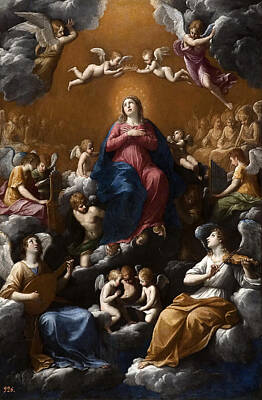 Guido Reni Painting - Assumption And Coronation Of The Virgin by Guido Reni