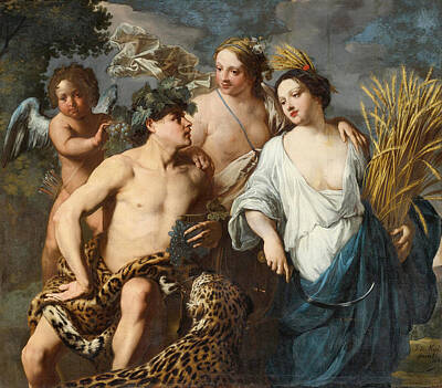 Jan Miel Painting - Ceres Bacchus And Venus by Jan Miel