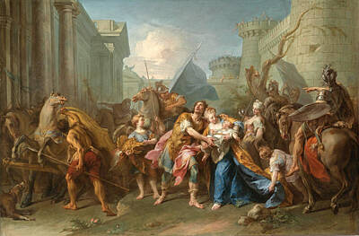 Restout Painting - Hector Taking Leave Of Andromache by Jean II Restout