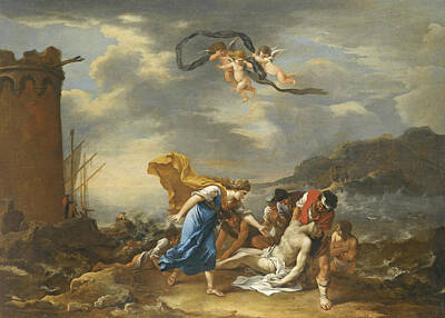 Salvator Rosa Painting - Hero And Leander by Salvator Rosa