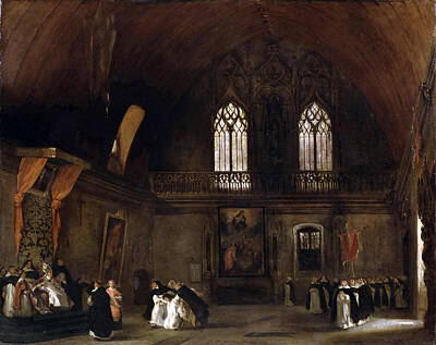 Madrid Painting - Interior Of A Dominican Convent In Madrid by Eugene Delacroix