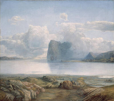 Lars Hertervig Painting - Island Borgoya by Lars Hertervig