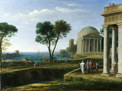 Aeneas Painting - Landscape With Aeneas At Delos by Claude Lorrain