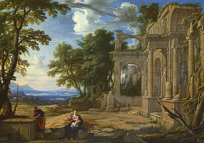 Pierre Patel Painting - Landscape With The Rest On The Flight Into Egypt by Pierre Patel