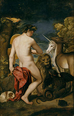 Orpheus Painting - Orpheus Enchanting The Animals by Alessandro Varotari