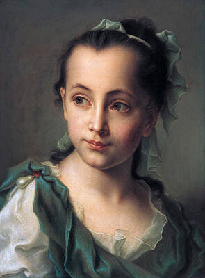 Christian Seybold Painting - Portrait Of The Artist's Daughter by Christian Seybold